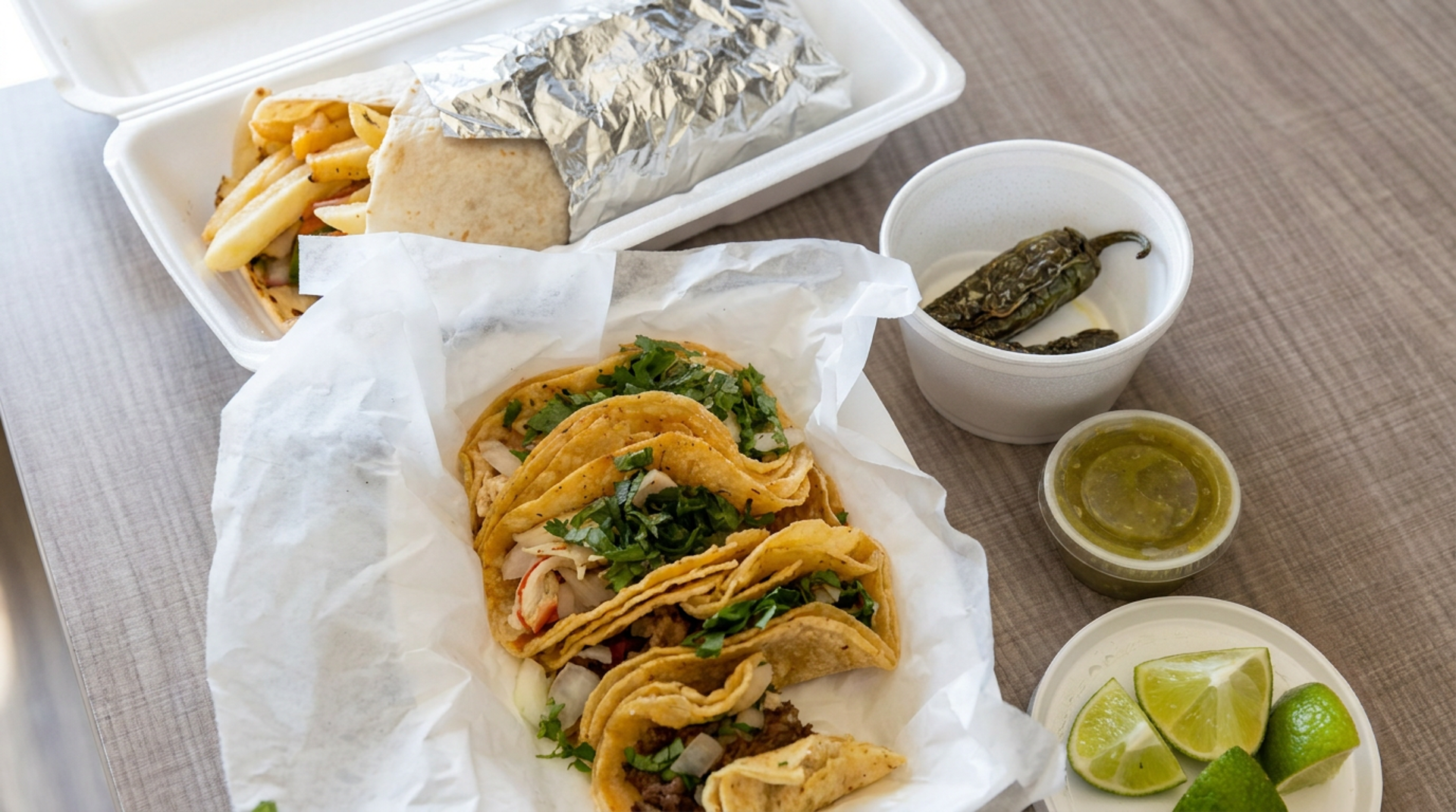 Street tacos, red or green
