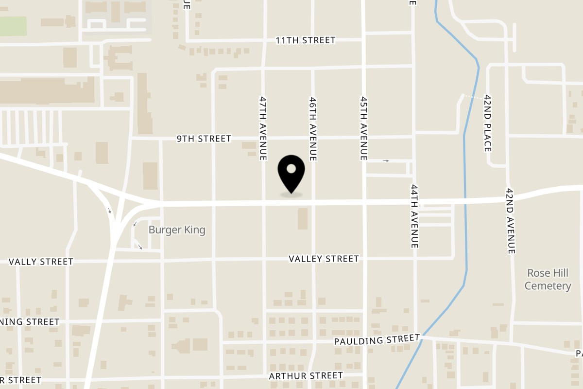 Map showing the location of MR TACO on 4606 8th St in Meridian